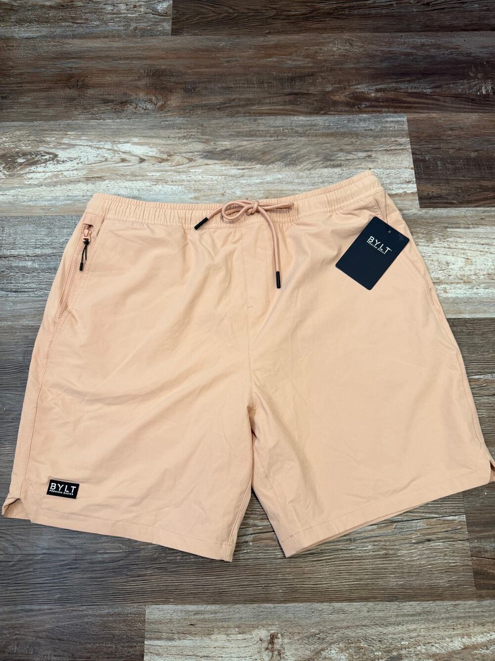 BYLT Premium Basics shorts drawstring Light Mauve NWT Sz 2XL workout run lift